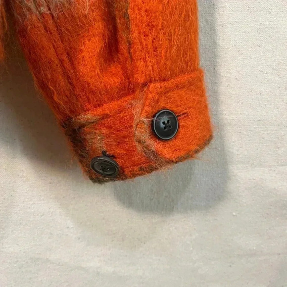 Todd Snyder |  Italian Wool/Mohair Check Zip Guide Jacket - Orange / Sz S - Picture 8 of 11